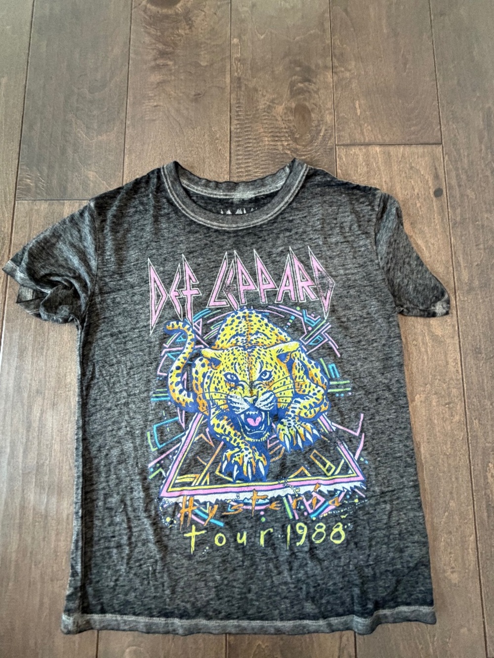 Def Leppard Tour 1988 T Shirt Black/Gray Small